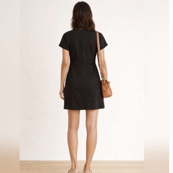 Madewell Black Faux Wrap Mini Dress Size Medium (NWOT) - Picture 2 of 8